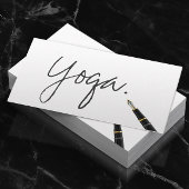 Yoga-instructeur handgeschreven script legant visitekaartje