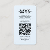 Yoga Instructeur Instagram Lichtblauw Modern Visitekaartje (Achterkant)