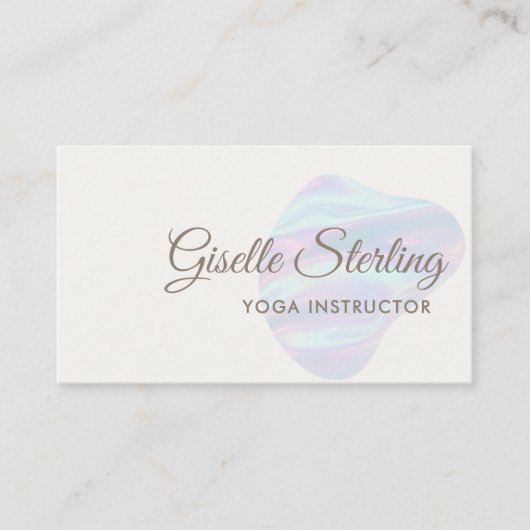 Yoga Instructeur Iridescent Pearl Opal Abstract Visitekaartje (Voorkant)