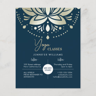 Yoga Instructeur Klassen Gouden Lotus Mandala Bloe Flyer