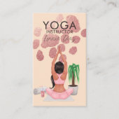 Yoga-instructeur Klassen Roze Roze Nep-Folie B Visitekaartje (Voorkant)
