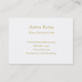 ** Yoga instructeur leraar Modern Gold White Visitekaartje (Achterkant)