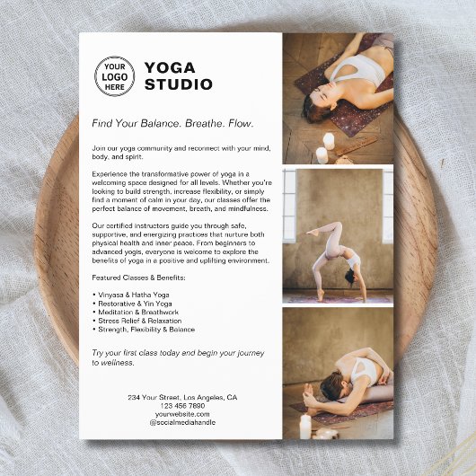 Yoga Instructeur Leraar Promotie Bedrijf Flyer