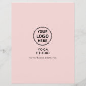 Yoga Instructeur Leraar Promotie Roze Zaken Flyer (Achterkant)