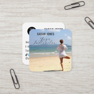 Yoga Instructeur Logo Influencer Social Media Vierkante Visitekaartje