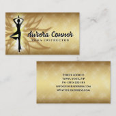 Yoga Instructeur Lotus Bloem Gezond Leven Goud Visitekaartje (Voorkant / Achterkant)