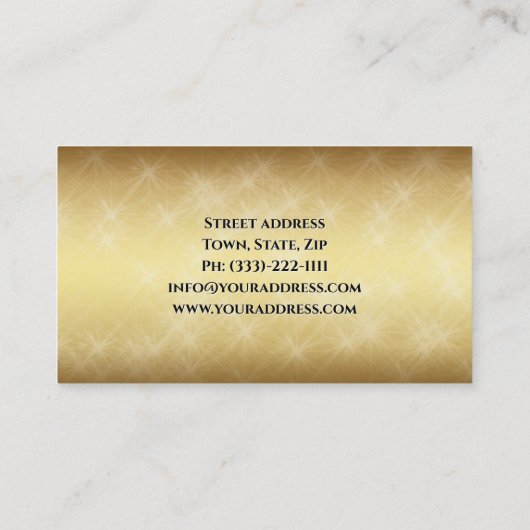 Yoga Instructeur Lotus Bloem Gezond Leven Goud Visitekaartje (Achterkant)