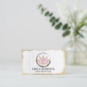 Yoga Instructeur Lotus Bloem Reiki Zen Cirkel Visitekaartje (Staand voorkant)