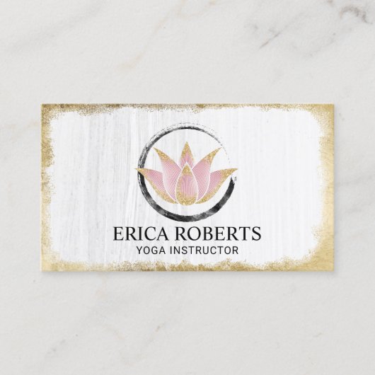 Yoga Instructeur Lotus Bloem Reiki Zen Cirkel Visitekaartje (Voorkant)