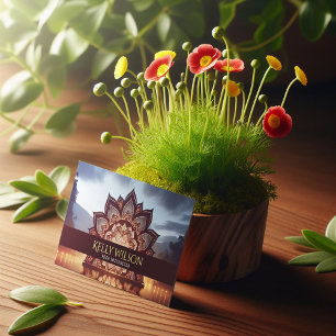 Yoga Instructeur Lotus Floral Mandala Visitekaartje