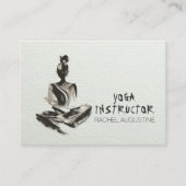 Yoga Instructeur Lotus Meditatie Pose Brushstrokes Afsprakenkaartje (Voorkant)