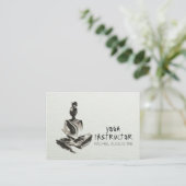 Yoga Instructeur Lotus Meditatie Pose Brushstrokes Afsprakenkaartje (Staand voorkant)