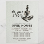 Yoga Instructeur Lotus Meditatie Pose Brushstrokes Flyer (Voorkant)