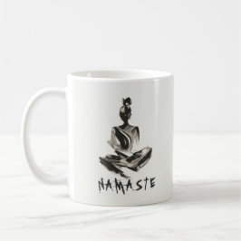 Yoga Instructeur Lotus Meditatie Pose Brushstrokes Koffiemok