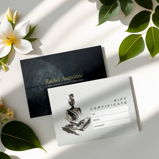 Yoga Instructeur Lotus Meditatie Pose Brushstrokes Kortingskaartje