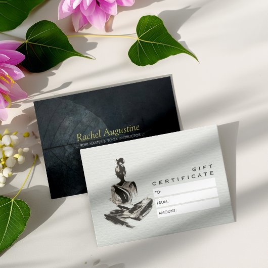 Yoga Instructeur Lotus Meditatie Pose Brushstrokes Kortingskaartje