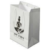 Yoga Instructeur Lotus Meditatie Pose Brushstrokes Medium Cadeauzakje (Achterkant Gekanteld)