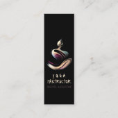 Yoga Instructeur Lotus Meditatie Pose Brushstrokes Mini Visitekaartje (Voorkant)