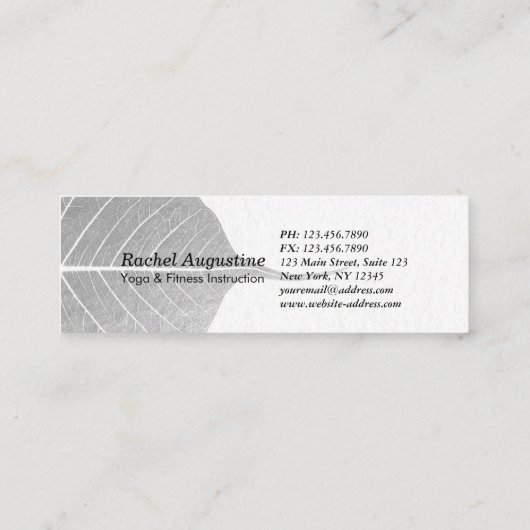 Yoga Instructeur Lotus Meditatie Pose Brushstrokes Mini Visitekaartje (Achterkant)