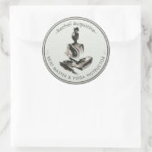 Yoga Instructeur Lotus Meditatie Pose Brushstrokes Ronde Sticker (Tas)