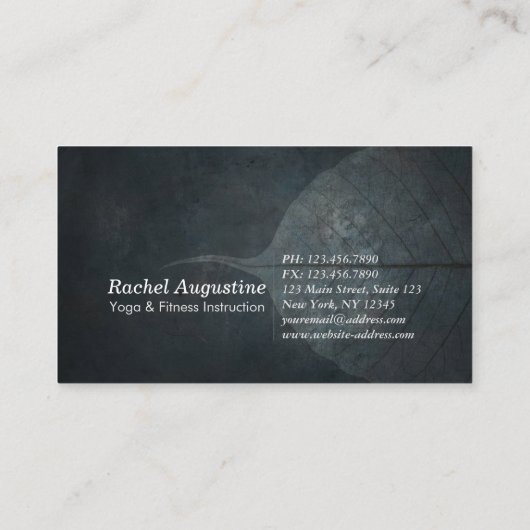 Yoga Instructeur Lotus Meditatie Pose Brushstrokes Visitekaartje (Achterkant)