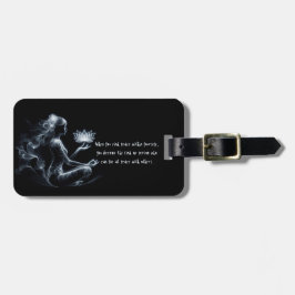 Yoga Instructeur Lotus Meditatie Pose Gloeiende Mi Bagagelabel