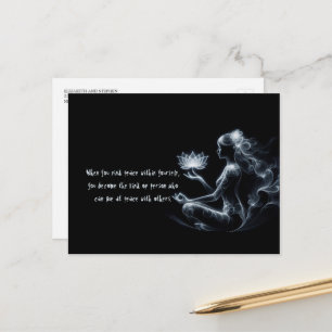 Yoga Instructeur Lotus Meditatie Pose Gloeiende Mi Briefkaart