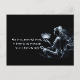 Yoga Instructeur Lotus Meditatie Pose Gloeiende Mi Briefkaart