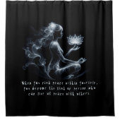 Yoga Instructeur Lotus Meditatie Pose Gloeiende Mi Douchegordijn (Voorkant)