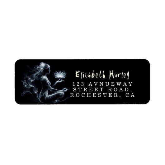 Yoga Instructeur Lotus Meditatie Pose Gloeiende Mi Etiket (Voorkant)