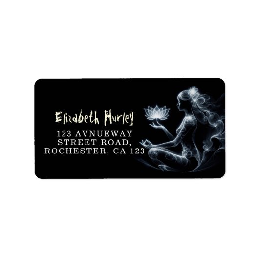 Yoga Instructeur Lotus Meditatie Pose Gloeiende Mi Etiket (Voorkant)