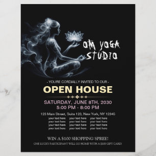 Yoga Instructeur Lotus Meditatie Pose Gloeiende Mi Flyer