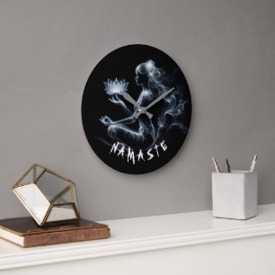 Yoga Instructeur Lotus Meditatie Pose Gloeiende Mi Grote Klok