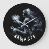 Yoga Instructeur Lotus Meditatie Pose Gloeiende Mi Grote Klok (Voorkant)