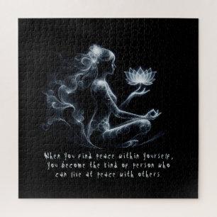 Yoga Instructeur Lotus Meditatie Pose Gloeiende Mi Legpuzzel