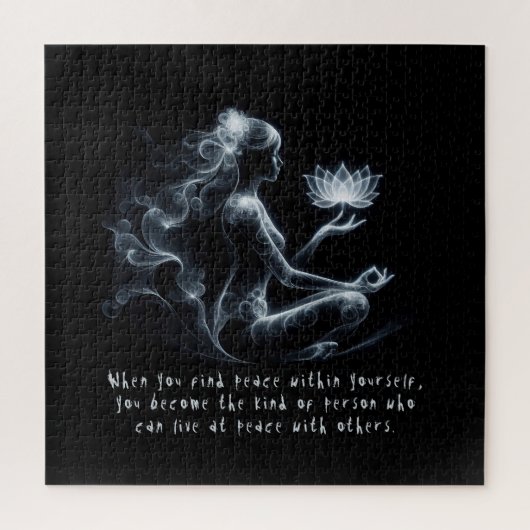 Yoga Instructeur Lotus Meditatie Pose Gloeiende Mi Legpuzzel (Verticaal)