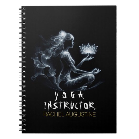 Yoga Instructeur Lotus Meditatie Pose Gloeiende Mi Notitieboek (Voorkant)