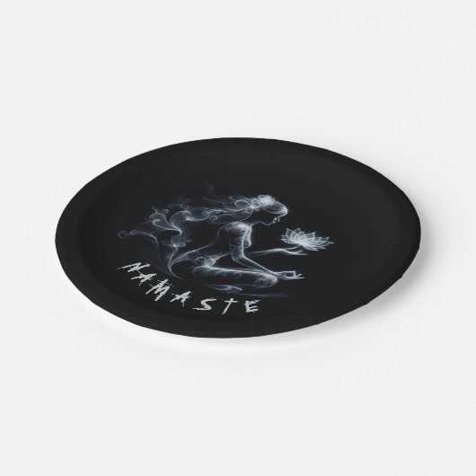 Yoga Instructeur Lotus Meditatie Pose Gloeiende Mi Papieren Bordje (Gekanteld)