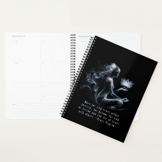 Yoga Instructeur Lotus Meditatie Pose Gloeiende Mi Planner (Display)