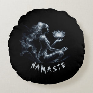 Yoga Instructeur Lotus Meditatie Pose Gloeiende Mi Rond Kussen