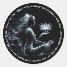 Yoga Instructeur Lotus Meditatie Pose Gloeiende Mi Ronde Sticker