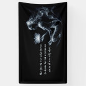 Yoga Instructeur Lotus Meditatie Pose Gloeiende Mi Spandoek (Verticaal)