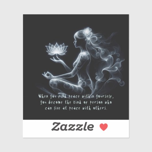 Yoga Instructeur Lotus Meditatie Pose Gloeiende Mi Sticker (Vel)