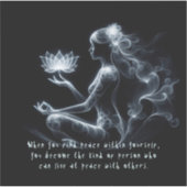 Yoga Instructeur Lotus Meditatie Pose Gloeiende Mi Sticker (Voorkant)