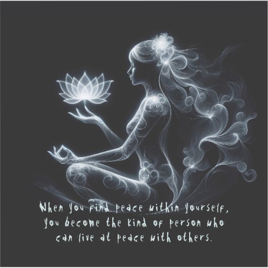 Yoga Instructeur Lotus Meditatie Pose Gloeiende Mi Sticker (Voorkant)