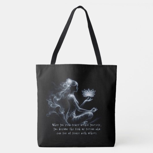 Yoga Instructeur Lotus Meditatie Pose Gloeiende Mi Tote Bag (Voorkant)