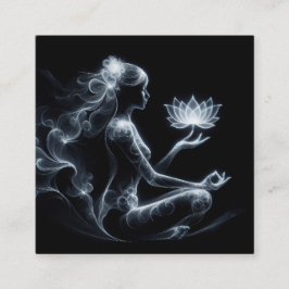 Yoga Instructeur Lotus Meditatie Pose Gloeiende Mi Vierkante Visitekaartje