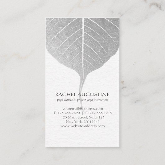 Yoga Instructeur Lotus Meditatie Pose Gloeiende Mi Visitekaartje (Achterkant)