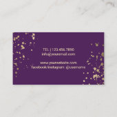 Yoga Instructeur Mandala Modern Goud & Paarse Visitekaartje (Achterkant)