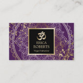 Yoga Instructeur Mandala Modern Goud & Paarse Visitekaartje (Voorkant)